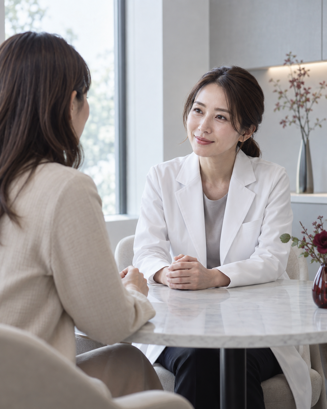 カウンセリングのAI生成イメージ。実際の医師・患者ではありません
